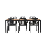 Break Jídelní stůl Alumnium - Černá / Přírodní obdélníkový 90*200* +Peking Jídelní židle Aluminium - Black / _6