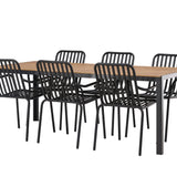 Break Jídelní stůl Alumnium - Černá / Přírodní obdélníkový 90*200* +Peking Jídelní židle Aluminium - Black / _6
