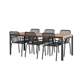 Break Jídelní stůl Alumnium - Černá / Přírodní obdélníkový 90*200* +Peking Jídelní židle Aluminium - Black / _6