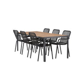 Break Jídelní stůl Alumnium - Černá / Přírodní obdélníkový 90*200* +Peking Jídelní židle Aluminium - Black / _6