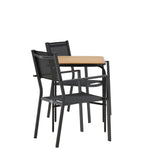 Holmbeck Cafetable Steel – Černá / Obdélníková 55*70*74 + Stohovací židle Copacabana – Černá/Černá – Ersätter 4131-408 _2