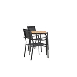 Holmbeck Cafetable Steel – Černá / Obdélníková 55*70*74 + Stohovací židle Copacabana – Černá/Černá – Ersätter 4131-408 _2