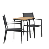 Holmbeck Cafetable Steel – Černá / Obdélníková 55*70*74 + Stohovací židle Copacabana – Černá/Černá – Ersätter 4131-408 _2
