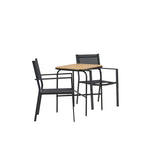 Holmbeck Cafetable Steel – Černá / Obdélníková 55*70*74 + Stohovací židle Copacabana – Černá/Černá – Ersätter 4131-408 _2