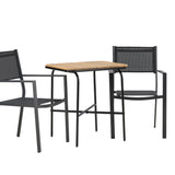 Holmbeck Cafetable Steel – Černá / Obdélníková 55*70*74 + Stohovací židle Copacabana – Černá/Černá – Ersätter 4131-408 _2
