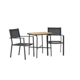 Holmbeck Cafetable Steel – Černá / Obdélníková 55*70*74 + Stohovací židle Copacabana – Černá/Černá – Ersätter 4131-408 _2
