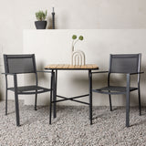 Holmbeck Cafetable Steel – Černá / Obdélníková 55*70*74 + Stohovací židle Copacabana – Černá/Černá – Ersätter 4131-408 _2