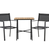 Holmbeck Cafetable Steel – Černá / Obdélníková 55*70*74 + Stohovací židle Copacabana – Černá/Černá – Ersätter 4131-408 _2