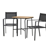 Holmbeck Cafetable Steel – Černá / Obdélníková 55*70*74 + Stohovací židle Copacabana – Černá/Černá – Ersätter 4131-408 _2