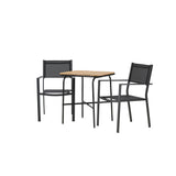 Holmbeck Cafetable Steel – Černá / Obdélníková 55*70*74 + Stohovací židle Copacabana – Černá/Černá – Ersätter 4131-408 _2
