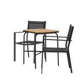 Holmbeck Cafetable Steel – Černá / Obdélníková 55*70*74 + Stohovací židle Copacabana – Černá/Černá – Ersätter 4131-408 _2