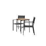 Holmbeck Cafetable Steel – Černá / Obdélníková 55*70*74 + Stohovací židle Copacabana – Černá/Černá – Ersätter 4131-408 _2