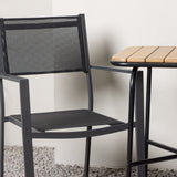 Holmbeck Cafetable Steel – Černá / Obdélníková 55*70*74 + Stohovací židle Copacabana – Černá/Černá – Ersätter 4131-408 _2