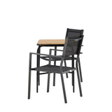 Holmbeck Cafetable Steel – Černá / Obdélníková 55*70*74 + Stohovací židle Copacabana – Černá/Černá – Ersätter 4131-408 _2