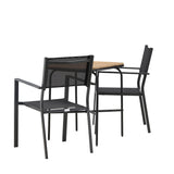 Holmbeck Cafetable Steel – Černá / Obdélníková 55*70*74 + Stohovací židle Copacabana – Černá/Černá – Ersätter 4131-408 _2