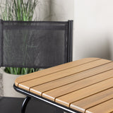 Holmbeck Cafetable Steel – Černá / Obdélníková 55*70*74 + Stohovací židle Copacabana – Černá/Černá – Ersätter 4131-408 _2