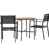 Holmbeck Cafetable Steel – Černá / Obdélníková 55*70*74 + Stohovací židle Copacabana – Černá/Černá – Ersätter 4131-408 _2