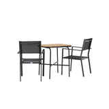 Holmbeck Cafetable Steel – Černá / Obdélníková 55*70*74 + Stohovací židle Copacabana – Černá/Černá – Ersätter 4131-408 _2