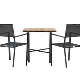 Holmbeck Cafetable Steel – Černá / Obdélníková 55*70*74 + Stohovací židle Copacabana – Černá/Černá – Ersätter 4131-408 _2