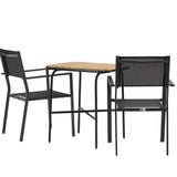 Holmbeck Cafetable Steel – Černá / Obdélníková 55*70*74 + Stohovací židle Copacabana – Černá/Černá – Ersätter 4131-408 _2