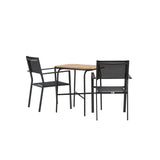 Holmbeck Cafetable Steel – Černá / Obdélníková 55*70*74 + Stohovací židle Copacabana – Černá/Černá – Ersätter 4131-408 _2
