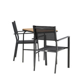 Holmbeck Cafetable Steel – Černá / Obdélníková 55*70*74 + Stohovací židle Copacabana – Černá/Černá – Ersätter 4131-408 _2