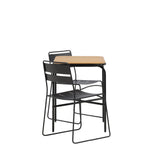 Holmbeck Cafetable Steel – Černá / Obdélníková 55*70*74 +Jídelní židle Lina – Černá _2