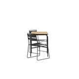 Holmbeck Cafetable Steel – Černá / Obdélníková 55*70*74 +Jídelní židle Lina – Černá _2