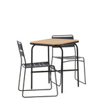 Holmbeck Cafetable Steel – Černá / Obdélníková 55*70*74 +Jídelní židle Lina – Černá _2