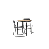 Holmbeck Cafetable Steel – Černá / Obdélníková 55*70*74 +Jídelní židle Lina – Černá _2