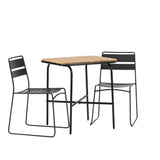 Holmbeck Cafetable Steel – Černá / Obdélníková 55*70*74 +Jídelní židle Lina – Černá _2