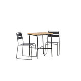 Holmbeck Cafetable Steel – Černá / Obdélníková 55*70*74 +Jídelní židle Lina – Černá _2