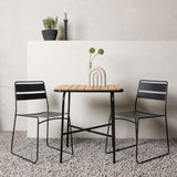 Holmbeck Cafetable Steel – Černá / Obdélníková 55*70*74 +Jídelní židle Lina – Černá _2