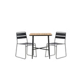Holmbeck Cafetable Steel – Černá / Obdélníková 55*70*74 +Jídelní židle Lina – Černá _2