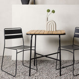 Holmbeck Cafetable Steel – Černá / Obdélníková 55*70*74 +Jídelní židle Lina – Černá _2