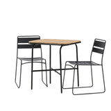 Holmbeck Cafetable Steel – Černá / Obdélníková 55*70*74 +Jídelní židle Lina – Černá _2