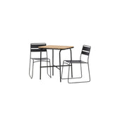 Holmbeck Cafetable Steel – Černá / Obdélníková 55*70*74 +Jídelní židle Lina – Černá _2