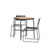 Holmbeck Cafetable Steel – Černá / Obdélníková 55*70*74 +Jídelní židle Lina – Černá _2