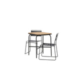 Holmbeck Cafetable Steel – Černá / Obdélníková 55*70*74 +Jídelní židle Lina – Černá _2