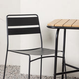 Holmbeck Cafetable Steel – Černá / Obdélníková 55*70*74 +Jídelní židle Lina – Černá _2