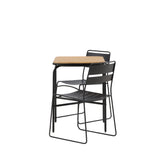 Holmbeck Cafetable Steel – Černá / Obdélníková 55*70*74 +Jídelní židle Lina – Černá _2