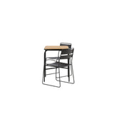 Holmbeck Cafetable Steel – Černá / Obdélníková 55*70*74 +Jídelní židle Lina – Černá _2