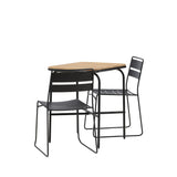 Holmbeck Cafetable Steel – Černá / Obdélníková 55*70*74 +Jídelní židle Lina – Černá _2