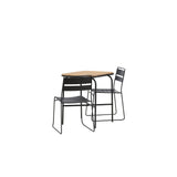 Holmbeck Cafetable Steel – Černá / Obdélníková 55*70*74 +Jídelní židle Lina – Černá _2