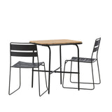 Holmbeck Cafetable Steel – Černá / Obdélníková 55*70*74 +Jídelní židle Lina – Černá _2