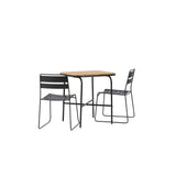 Holmbeck Cafetable Steel – Černá / Obdélníková 55*70*74 +Jídelní židle Lina – Černá _2