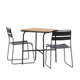 Holmbeck Cafetable Steel – Černá / Obdélníková 55*70*74 +Jídelní židle Lina – Černá _2
