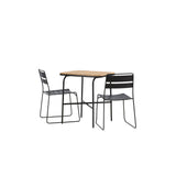 Holmbeck Cafetable Steel – Černá / Obdélníková 55*70*74 +Jídelní židle Lina – Černá _2
