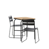 Holmbeck Cafetable Steel – Černá / Obdélníková 55*70*74 +Jídelní židle Lina – Černá _2