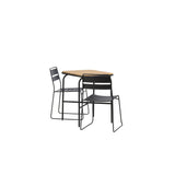 Holmbeck Cafetable Steel – Černá / Obdélníková 55*70*74 +Jídelní židle Lina – Černá _2